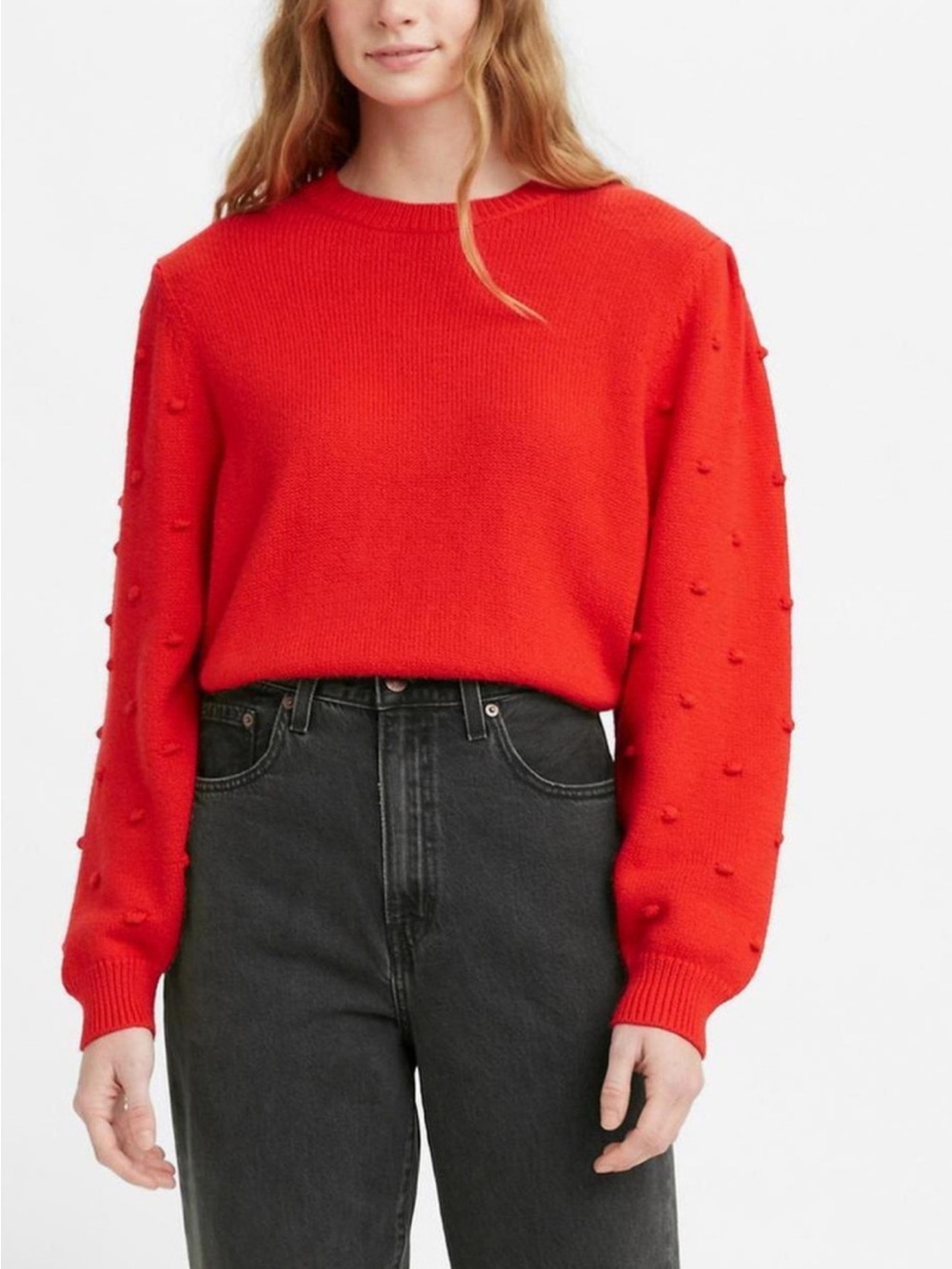 Levi’s crewneck Textured Pom-Pom Red Women's Sweater